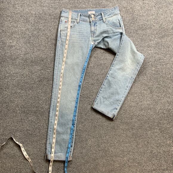 Hudson Jeans Womens 25 Light Denim Collin Crop Straight Cuffed Hem Flap Pocket - Picture 8 of 15
